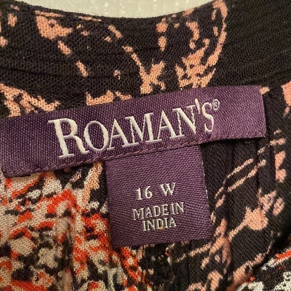 a womens Roamans casual short sleeve button front plus size blouse 16W - Picture 5 of 5